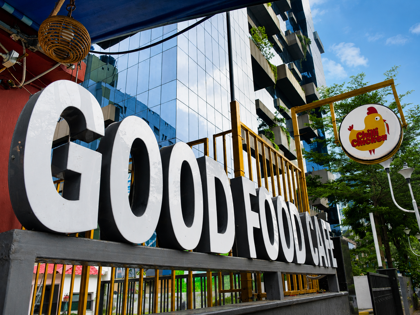 Good Food Cafe signage outside the Sector V entrance